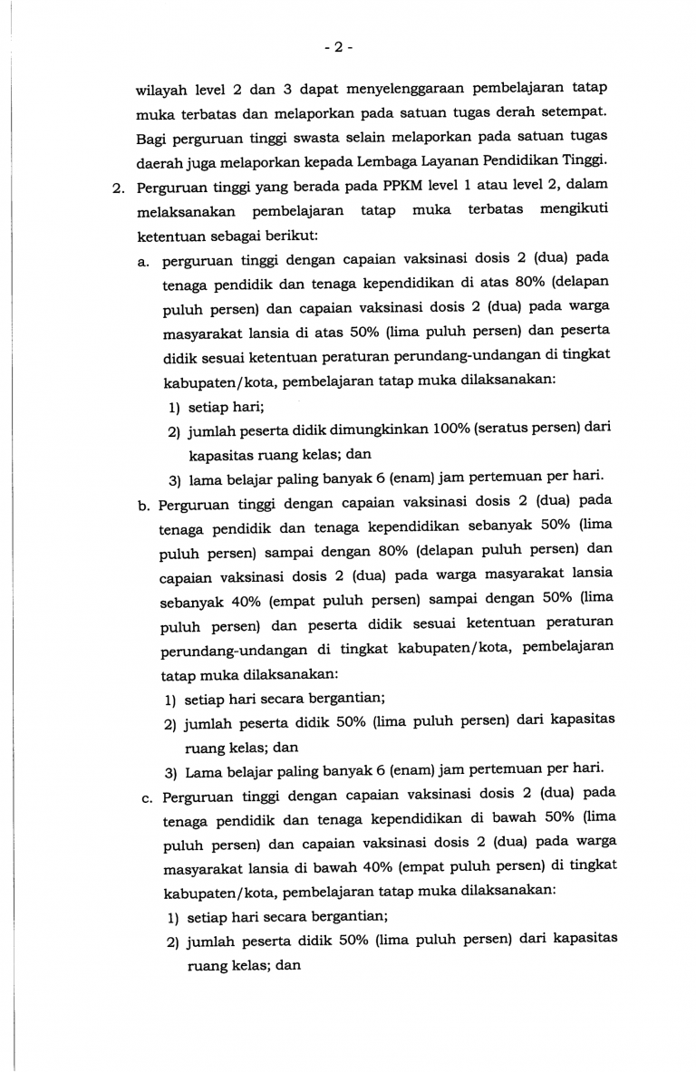 Surat Edaran - Panduan Penyelenggaraan Pembelajaran Semester Genap TA 2021-2022 di PT pada Masa Pamdemi Corona Virus Disease 2019-06